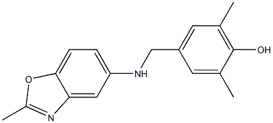 2,6-dimethyl-4-{[(2-methyl-1,3-benzoxazol-5-yl)amino]methyl}phenol Struktur