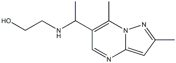 2-[(1-{2,7-dimethylpyrazolo[1,5-a]pyrimidin-6-yl}ethyl)amino]ethan-1-ol Struktur