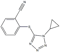 2-[(1-cyclopropyl-1H-1,2,3,4-tetrazol-5-yl)sulfanyl]benzonitrile Struktur