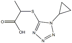 2-[(1-cyclopropyl-1H-tetrazol-5-yl)thio]propanoic acid Struktur