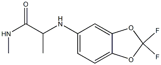 2-[(2,2-difluoro-2H-1,3-benzodioxol-5-yl)amino]-N-methylpropanamide Struktur