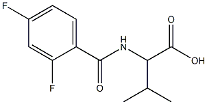 2-[(2,4-difluorobenzoyl)amino]-3-methylbutanoic acid Struktur