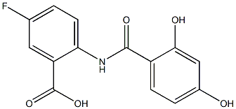 2-[(2,4-dihydroxybenzene)amido]-5-fluorobenzoic acid Struktur