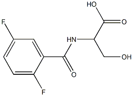 2-[(2,5-difluorobenzoyl)amino]-3-hydroxypropanoic acid Struktur