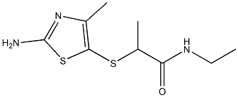 2-[(2-amino-4-methyl-1,3-thiazol-5-yl)sulfanyl]-N-ethylpropanamide Struktur