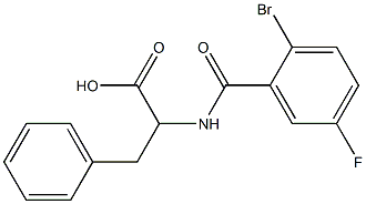 2-[(2-bromo-5-fluorobenzoyl)amino]-3-phenylpropanoic acid Struktur