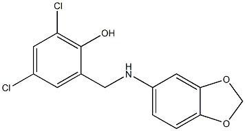 2-[(2H-1,3-benzodioxol-5-ylamino)methyl]-4,6-dichlorophenol Struktur