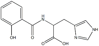 2-[(2-hydroxybenzoyl)amino]-3-(1H-imidazol-4-yl)propanoic acid Struktur