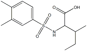 2-[(3,4-dimethylbenzene)sulfonamido]-3-methylpentanoic acid Struktur