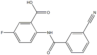 2-[(3-cyanobenzoyl)amino]-5-fluorobenzoic acid Struktur