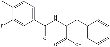 2-[(3-fluoro-4-methylbenzoyl)amino]-3-phenylpropanoic acid Struktur