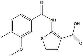 2-[(3-methoxy-4-methylbenzene)amido]thiophene-3-carboxylic acid Struktur