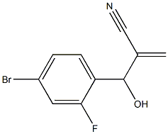 2-[(4-bromo-2-fluorophenyl)(hydroxy)methyl]prop-2-enenitrile Struktur