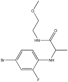 2-[(4-bromo-2-fluorophenyl)amino]-N-(2-methoxyethyl)propanamide Struktur