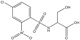 2-[(4-chloro-2-nitrobenzene)sulfonamido]-3-hydroxypropanoic acid Struktur