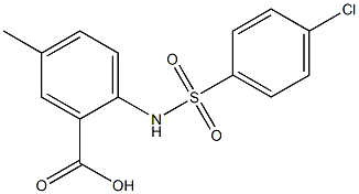 2-[(4-chlorobenzene)sulfonamido]-5-methylbenzoic acid Struktur