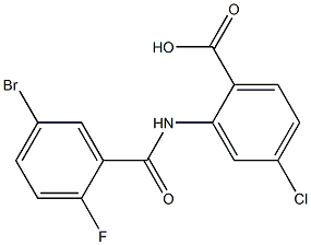 2-[(5-bromo-2-fluorobenzene)amido]-4-chlorobenzoic acid Struktur