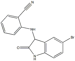 2-[(5-bromo-2-oxo-2,3-dihydro-1H-indol-3-yl)amino]benzonitrile Struktur