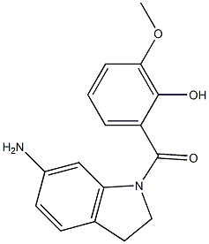 2-[(6-amino-2,3-dihydro-1H-indol-1-yl)carbonyl]-6-methoxyphenol Struktur