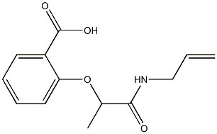 2-[1-(prop-2-en-1-ylcarbamoyl)ethoxy]benzoic acid Struktur