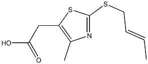 2-[2-(but-2-en-1-ylsulfanyl)-4-methyl-1,3-thiazol-5-yl]acetic acid Struktur