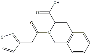 2-[2-(thiophen-3-yl)acetyl]-1,2,3,4-tetrahydroisoquinoline-3-carboxylic acid Struktur