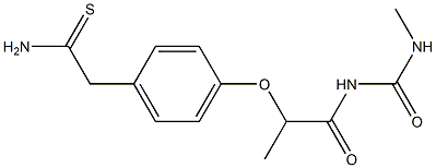 2-[4-({1-[(methylcarbamoyl)amino]-1-oxopropan-2-yl}oxy)phenyl]ethanethioamide Struktur