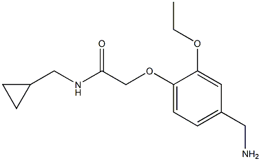 2-[4-(aminomethyl)-2-ethoxyphenoxy]-N-(cyclopropylmethyl)acetamide Struktur