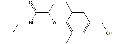 2-[4-(hydroxymethyl)-2,6-dimethylphenoxy]-N-propylpropanamide Struktur