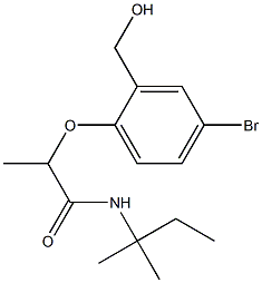 2-[4-bromo-2-(hydroxymethyl)phenoxy]-N-(2-methylbutan-2-yl)propanamide Struktur