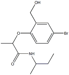 2-[4-bromo-2-(hydroxymethyl)phenoxy]-N-(butan-2-yl)propanamide Struktur