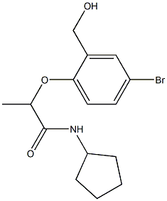 2-[4-bromo-2-(hydroxymethyl)phenoxy]-N-cyclopentylpropanamide Struktur