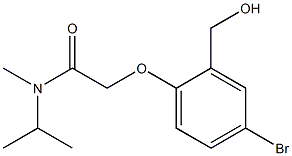 2-[4-bromo-2-(hydroxymethyl)phenoxy]-N-methyl-N-(propan-2-yl)acetamide Struktur