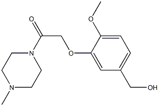 2-[5-(hydroxymethyl)-2-methoxyphenoxy]-1-(4-methylpiperazin-1-yl)ethan-1-one Struktur