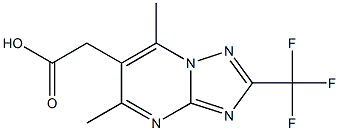 2-[5,7-dimethyl-2-(trifluoromethyl)-[1,2,4]triazolo[1,5-a]pyrimidin-6-yl]acetic acid Struktur