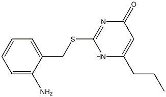 2-{[(2-aminophenyl)methyl]sulfanyl}-6-propyl-1,4-dihydropyrimidin-4-one Struktur