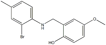 2-{[(2-bromo-4-methylphenyl)amino]methyl}-4-methoxyphenol Struktur