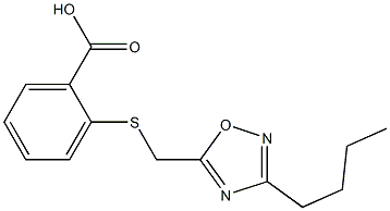 2-{[(3-butyl-1,2,4-oxadiazol-5-yl)methyl]thio}benzoic acid Struktur