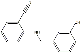 2-{[(3-hydroxyphenyl)methyl]amino}benzonitrile Struktur