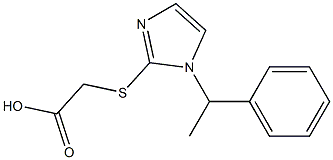 2-{[1-(1-phenylethyl)-1H-imidazol-2-yl]sulfanyl}acetic acid Struktur