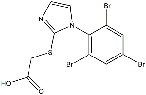 2-{[1-(2,4,6-tribromophenyl)-1H-imidazol-2-yl]sulfanyl}acetic acid Struktur