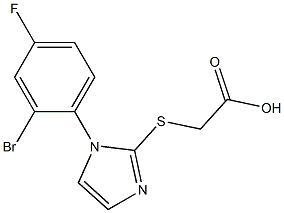 2-{[1-(2-bromo-4-fluorophenyl)-1H-imidazol-2-yl]sulfanyl}acetic acid Struktur