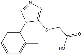 2-{[1-(2-methylphenyl)-1H-1,2,3,4-tetrazol-5-yl]sulfanyl}acetic acid Struktur