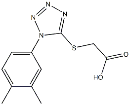 2-{[1-(3,4-dimethylphenyl)-1H-1,2,3,4-tetrazol-5-yl]sulfanyl}acetic acid Struktur