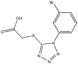 2-{[1-(3-bromophenyl)-1H-1,2,3,4-tetrazol-5-yl]sulfanyl}acetic acid Struktur