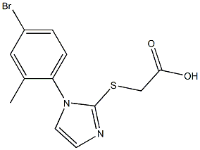 2-{[1-(4-bromo-2-methylphenyl)-1H-imidazol-2-yl]sulfanyl}acetic acid Struktur