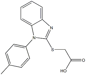 2-{[1-(4-methylphenyl)-1H-1,3-benzodiazol-2-yl]sulfanyl}acetic acid Struktur