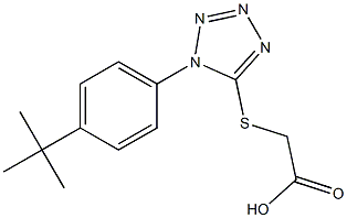 2-{[1-(4-tert-butylphenyl)-1H-1,2,3,4-tetrazol-5-yl]sulfanyl}acetic acid Struktur