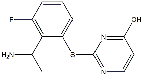 2-{[2-(1-aminoethyl)-3-fluorophenyl]sulfanyl}pyrimidin-4-ol Struktur