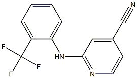 2-{[2-(trifluoromethyl)phenyl]amino}pyridine-4-carbonitrile Struktur